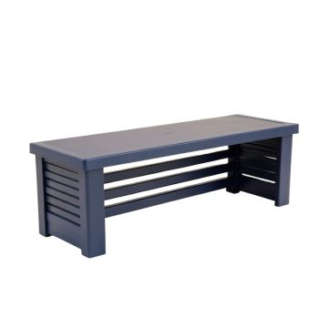 Holly Bridge Narrow Outdoor Storage Bench - Navy