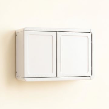 Dawn Arc Wall-Mounted Entry Cabinet (synthetic illustration; no displayed measurements)