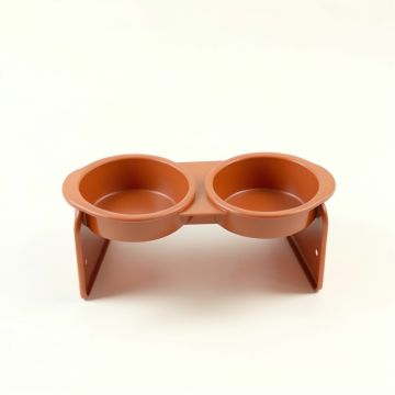Glen Dale Pet Feeding Stand With Two Plain Empty Bowls - Terracotta (synthetic illustration; no displayed measurements)