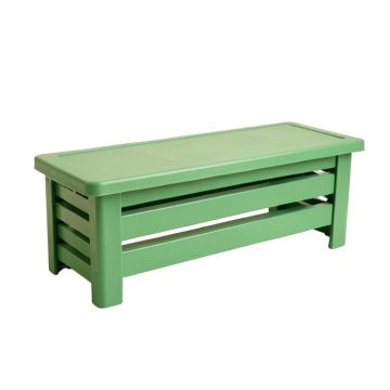Meadow Bend Narrow Outdoor Storage Bench - Green