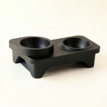 Cove Dale Pet Feeding Stand With Two Plain Empty Bowls - Black (synthetic illustration; no displayed measurements)