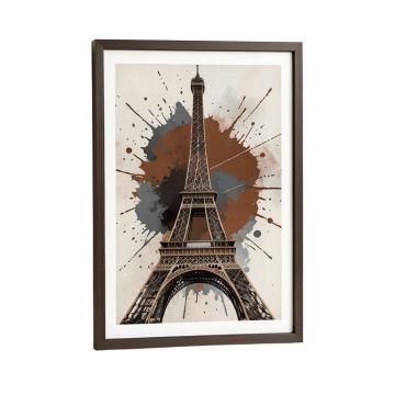 Modern Art Paris Eiffel Tower Splashes Framed Graphic Art