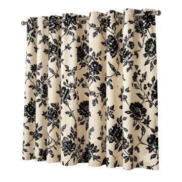 Armonta Jacquard Floral Room Darkening Grommet Curtain Panels