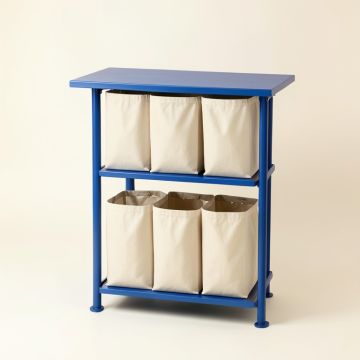 Wren Arc Laundry Sorting Station With Plain Removable Bags - Blue (synthetic illustration; no displayed measurements)