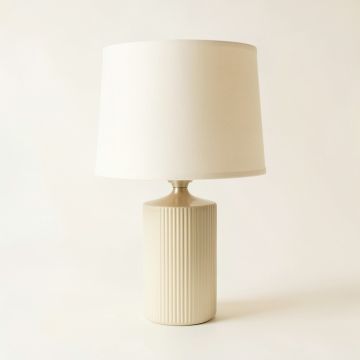 Glen Brook Table Lamp With A Plain Fabric Shade - Ivory (synthetic illustration; no displayed measurements)