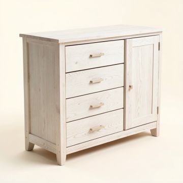 Yakima 60 '' Wide 4 Drawer Rubberwood Sideboard (synthetic illustration; no displayed measurements)