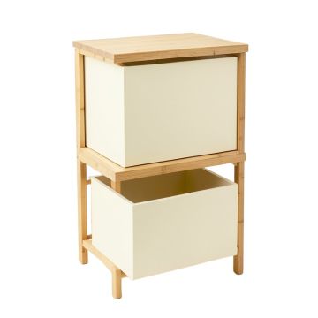 Ash Dale Freestanding Pull-Out Hamper Cabinet - Cream