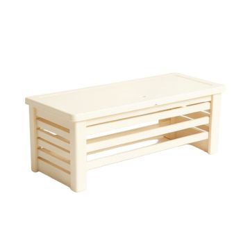 Lake Brook Narrow Outdoor Storage Bench - Cream