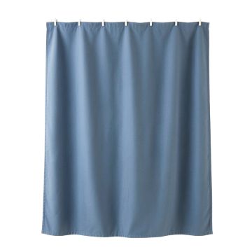 Rowan Branch Shower Curtain Hanging Flat From A Plain Rod - Blue