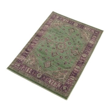 Horasan Power Loom Green/Plum Rug