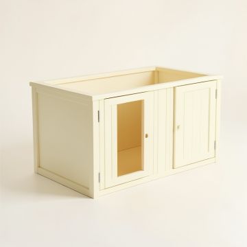 Clay Branch Empty Furniture-Style Litter Enclosure - Ivory (synthetic illustration; no displayed measurements)