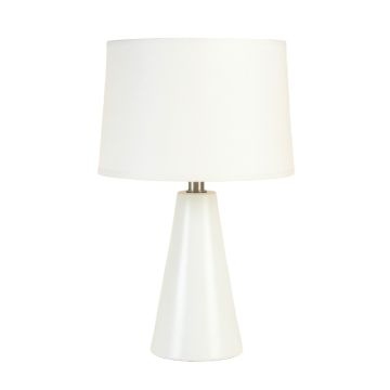 Stone Bluff Table Lamp With A Plain Fabric Shade - White