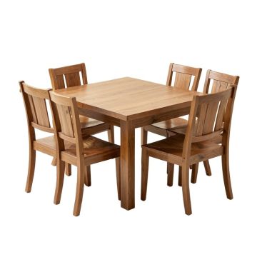 Plascencia 5 - Piece Rubberwood Solid Wood Dining Set