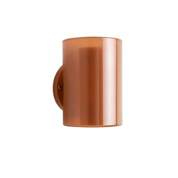 Ash Bridge Wall Sconce Mounted On A Plain Wall - Terracotta