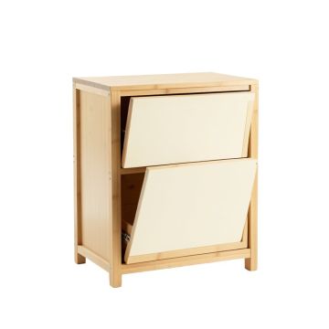 Briar Bluff Freestanding Pull-Out Hamper Cabinet - Cream