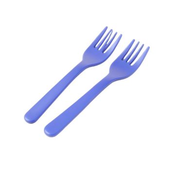 Periwinkle Basic Plastic Disposable Forks
