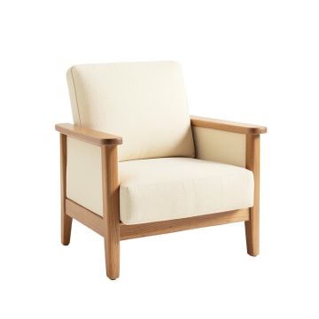 Ash Bend Upholstered Armchair - Cream