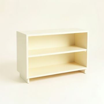 Elm Bridge Low Bookcase - Ivory (synthetic illustration; no displayed measurements)