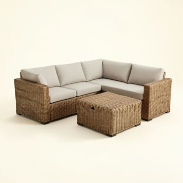 Outdoor Patio Furniture Set 5-Piece Wicker Rattan Sectional Sofa Set (synthetic illustration; no displayed measurements)