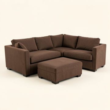 Aveonna 112 '' Wide Sofa & Chaise With Ottoman (synthetic illustration; no displayed measurements)