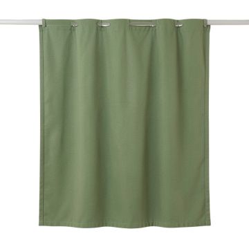 Field Crossing Shower Curtain Hanging Flat From A Plain Rod - Green