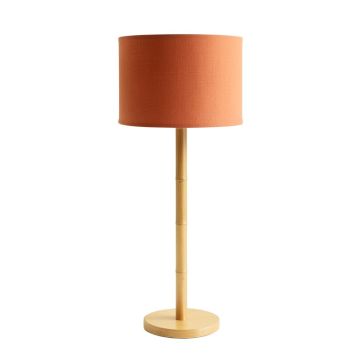 Fern Arc Floor Lamp With A Plain Fabric Shade