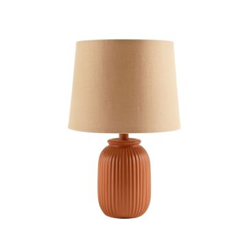 Shore Bridge Table Lamp With A Plain Fabric Shade - Terracotta