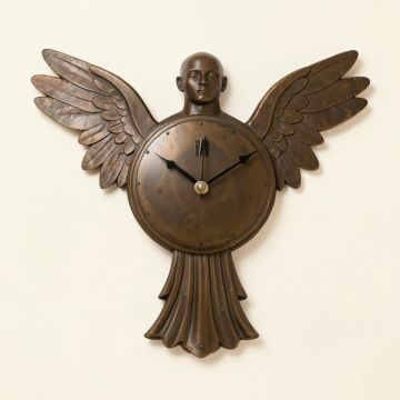 Oversized Angel Religious African American Wall Clock (synthetic illustration; no displayed measurements)