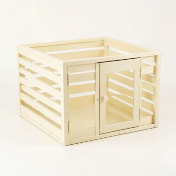 Olive Crest Empty Furniture-Style Pet Crate - Cream (synthetic illustration; no displayed measurements)