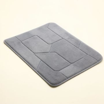 Mystery Blue Foam Rectangle Memory Foam Non-Slip Geometric Bath Rug (synthetic illustration; no displayed measurements)