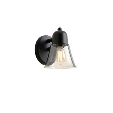 Aspen Canyon Wall Sconce Mounted On A Plain Wall - Black
