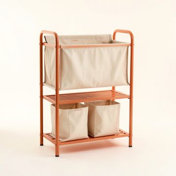 Clay Crest Laundry Sorting Station With Plain Removable Bags - Terracotta (synthetic illustration; no displayed measurements)