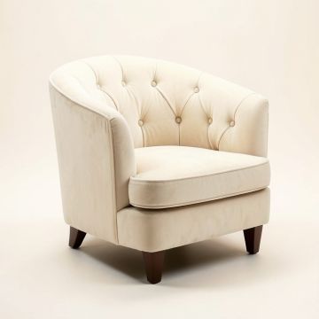 Kestrel Tufted Velvet Upholstered Parsons Chair In Ivory (synthetic illustration; no displayed measurements)