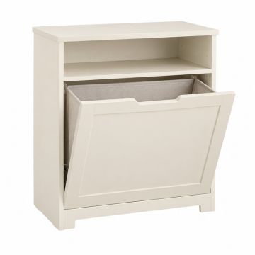 Juniper Crest Freestanding Pull-Out Hamper Cabinet - Cream