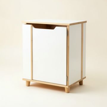 Cedar Dale Freestanding Pull-Out Hamper Cabinet - White (synthetic illustration; no displayed measurements)