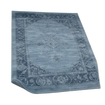 Rugsotic Carpets Hand-Knotted Silk Blue Area Rug