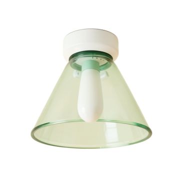 4.75 '' H Glass Bell Ceiling Fan Fitter Shade ( Screw On ) In White/Green