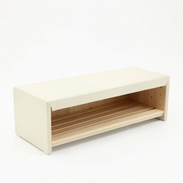 Elm Dell Shoe Storage Bench - Ivory (synthetic illustration; no displayed measurements)