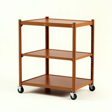 Olive Crossing Empty Rolling Workshop Cart - Terracotta (synthetic illustration; no displayed measurements)