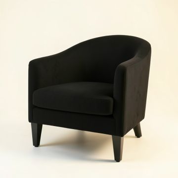 Heath Dale Upholstered Armchair - Black (synthetic illustration; no displayed measurements)