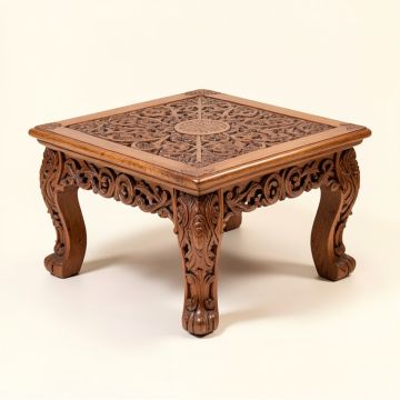 Jayla Intricately Carved Wooden Coffee Table (synthetic illustration; no displayed measurements)