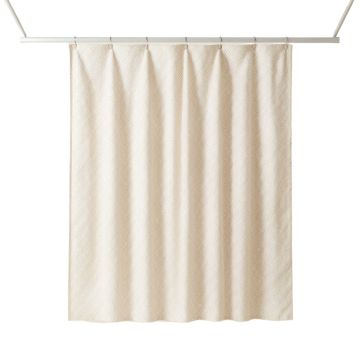 Stone Bluff Shower Curtain Hanging Flat From A Plain Rod - Ivory