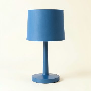 Bay Bluff Table Lamp With A Plain Fabric Shade - Blue (synthetic illustration; no displayed measurements)