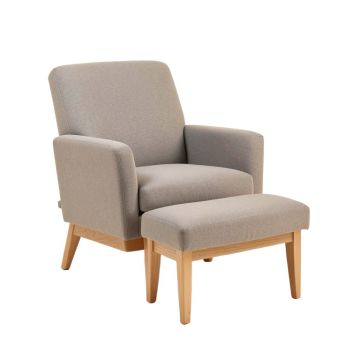Rotterdam 29 '' Wide Polyester Armchair And Ottoman (synthetic illustration; no displayed measurements)