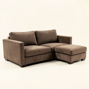 Sanders 96 '' Wide Velvet Left Hand Facing Sofa & Chaise (synthetic illustration; no displayed measurements)