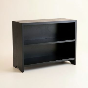 Spruce Arc Low Bookcase - Black (synthetic illustration; no displayed measurements)