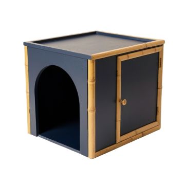 Stone Arc Empty Furniture-Style Litter Enclosure - Navy