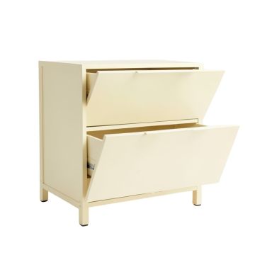 Stone Canyon Freestanding Pull-Out Hamper Cabinet - Cream