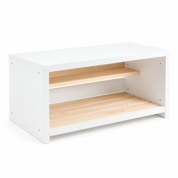 Aspen Brook Shoe Storage Bench - White