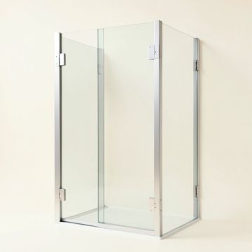 40 '' W X 72 '' H Door Opening Frameless Shower Door (synthetic illustration; no displayed measurements)